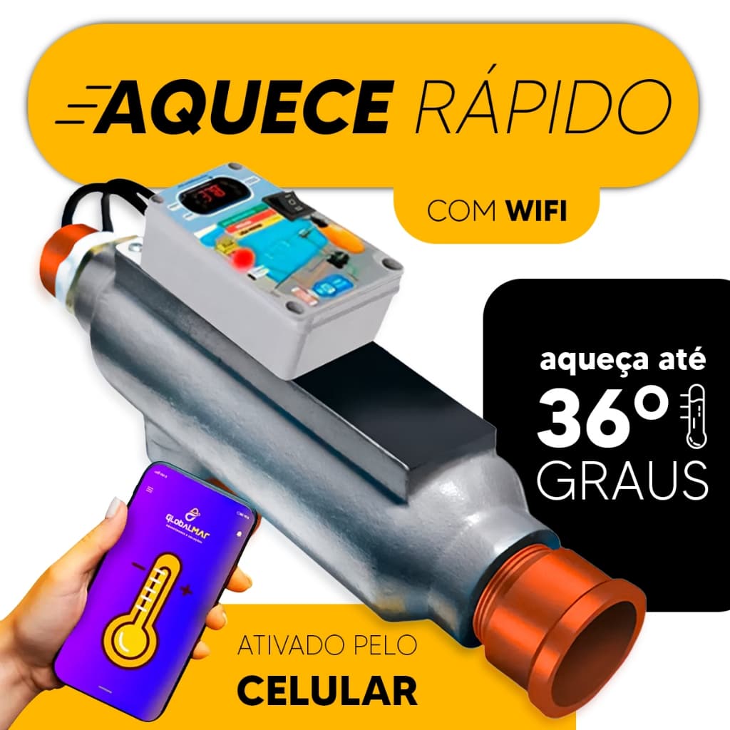 Aquecedor Automático Para Piscina Até 40 Mil Litros Com Comando Pelo Celular