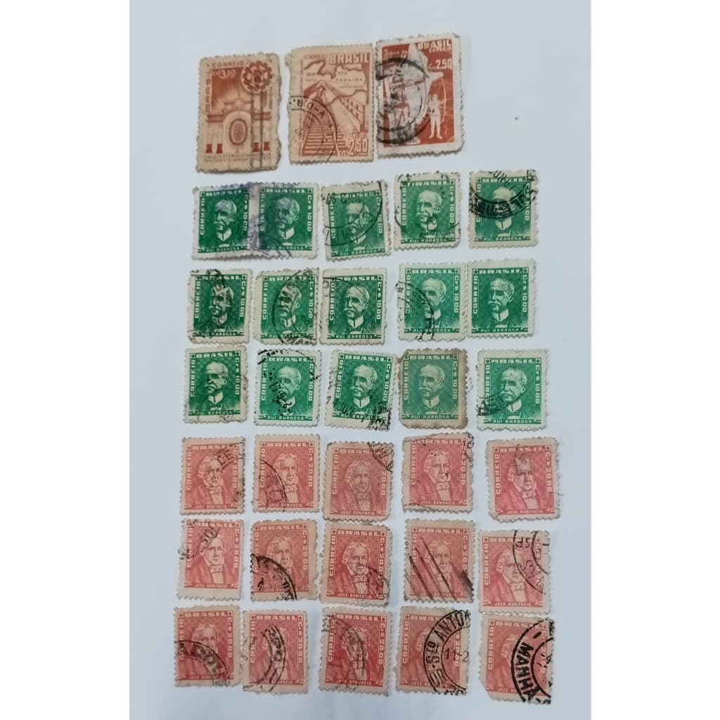 Lote de Selos – 33  Selos Filatelia do Brasil de 1950 à 1959 - Carimbado