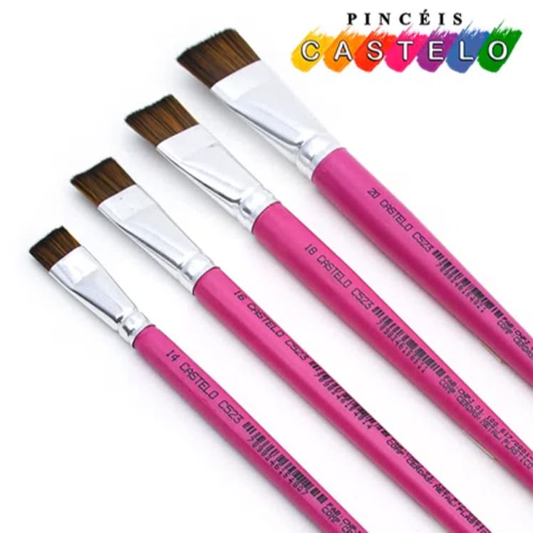 Pincel Castelo Série Rosa C523 Chato