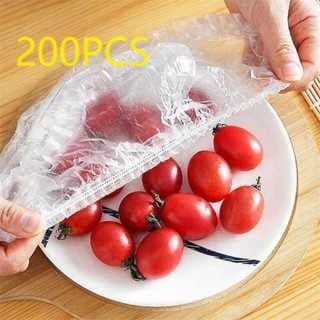 (100PCS) Toucas Saquinhos Descartáveis Plásticos Tampas de alimento Elásticos