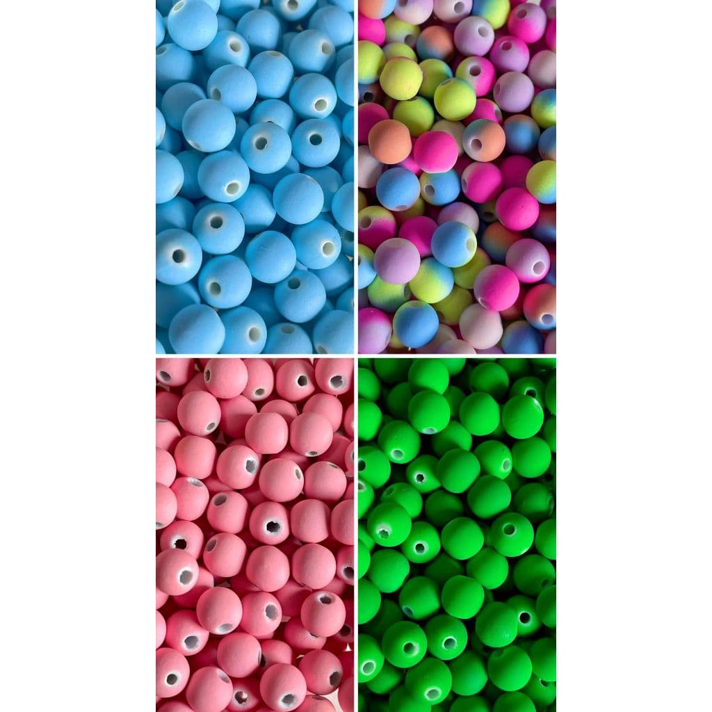Miçanga Bola Conta Emborrachada 8mm - 100 unidades