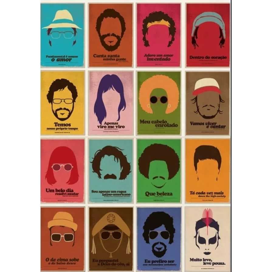 Kit 10 Quadros Decorativos Frases MPB Rock Nacional