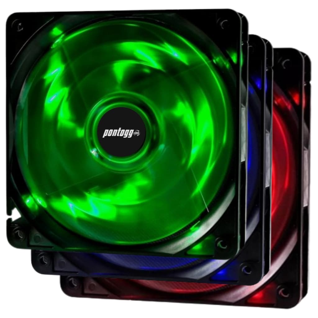 Cooler Fan 4 Leds Azul, Vermelho, Verde (Escolha o seu) 120mm 12cm Gabinete Pc Gamer Ventoinha