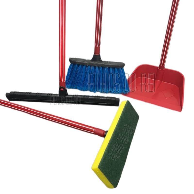 kit 1vassoura 1rodo 1pa 1lava azulejo