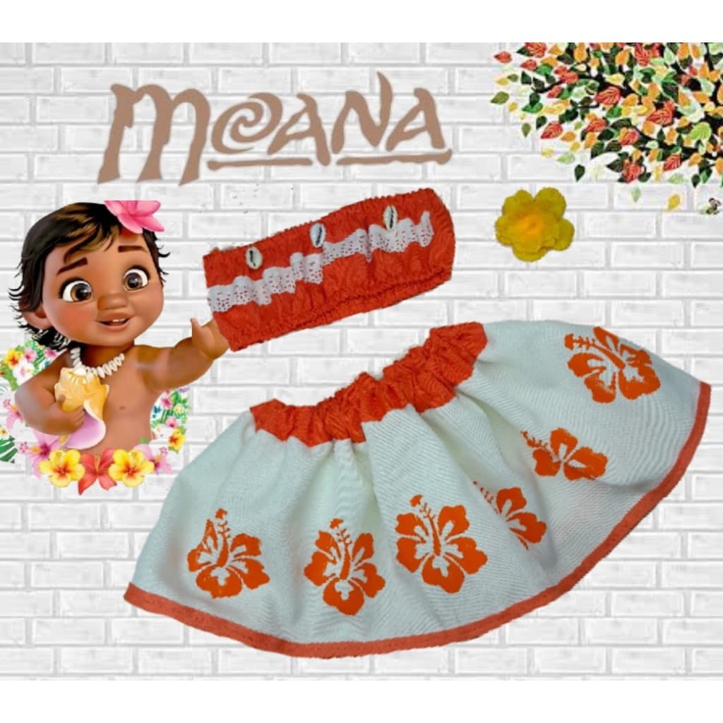 Fantasia Moana Bebê c/adereço - Roupa Mesvesario
