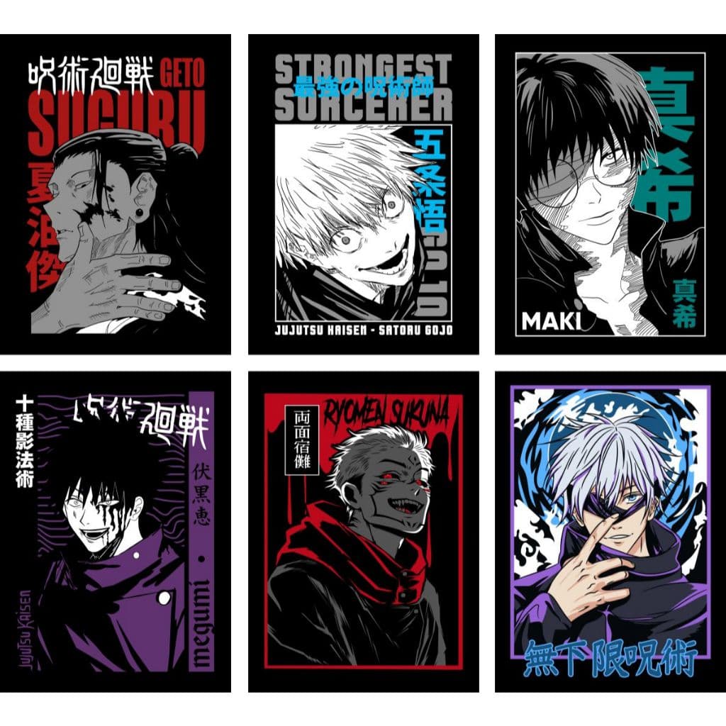 Placa Decorativa Jujutsu Kaisen Anime Quadros Decorativos para Quarto e Sala 20x28cm Decoração