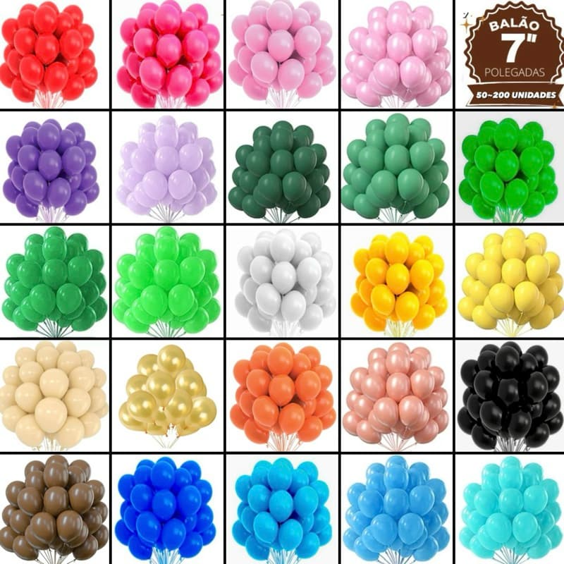 50~200 Balão numero 7 bexiga  para festa aniversário 24 cores//