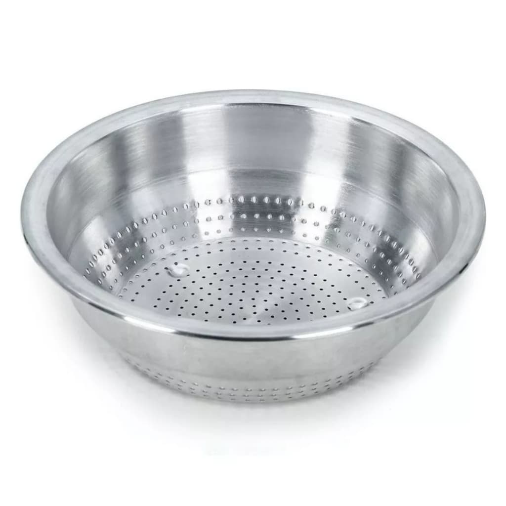 Escorredor Lavador de Arroz e Macarrão Tamanho Família 25 cm Alumínio Brilhante