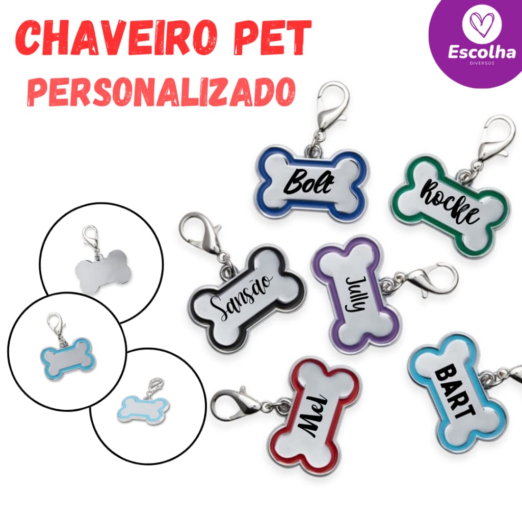 Plaquinha Tam P de Identificação Cachorros e Gatos PERSONALIZADO Perfeito para seus Pets