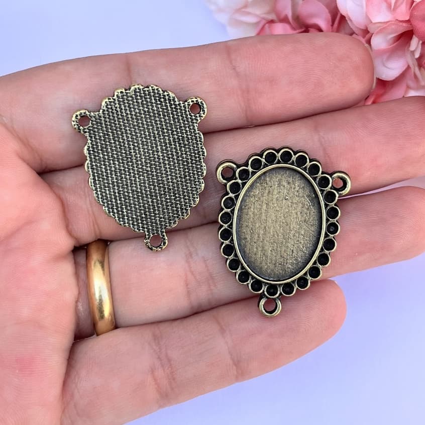 10 Entremeios para Resinar 3cm - Escolha entre Niquel - Dourado - Ouro velho