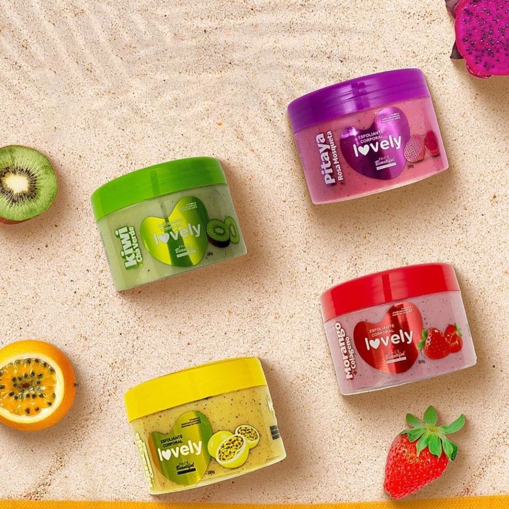 Esfoliante Corporal com Cheiro de Fruta Lovely Face Beautiful 280g/200g