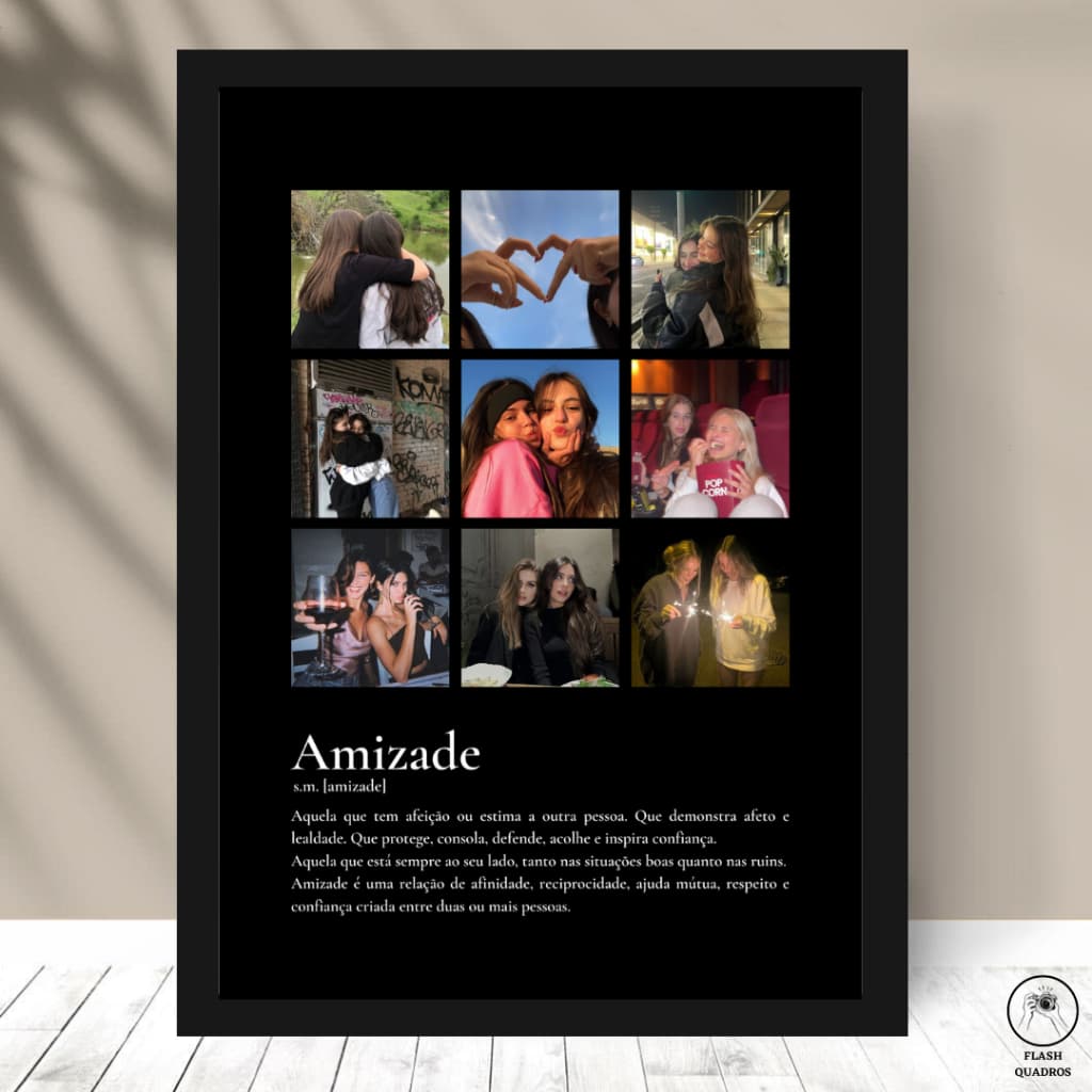 Quadro Placa Significado de Amizade Fotos Personalizado FQ105
