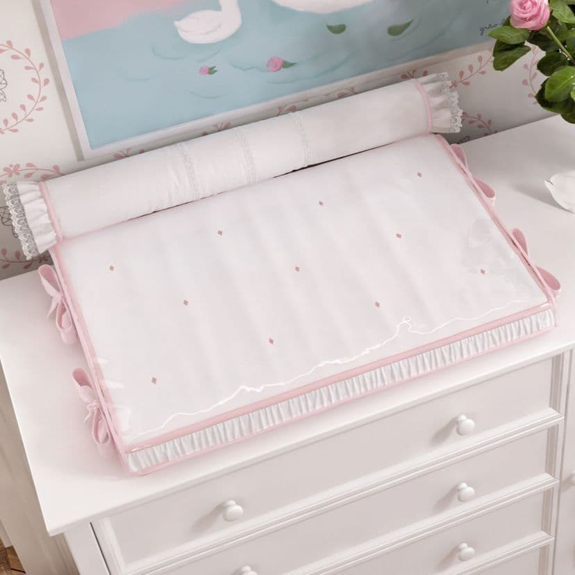 Trocador de Cômoda Reto Plastificado Impermeável Com Rolinho Tecido Extra Macio Vários Modelos