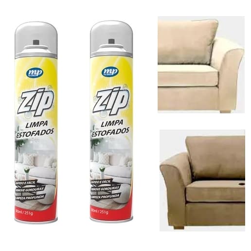 Kit 2 Limpa Estofados Zip 300ml My Place Limpa Sofa Espuma Limpeza