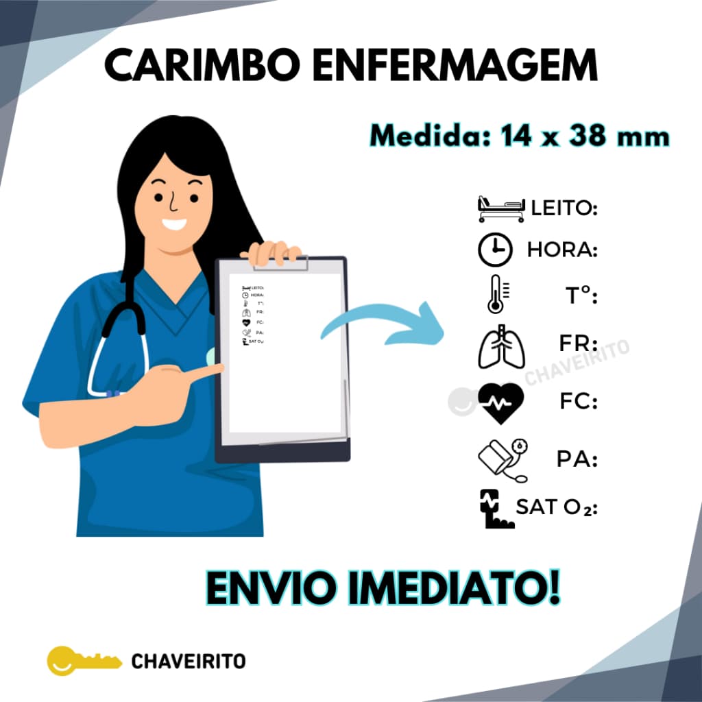 Carimbo Automático para Anotações de Enfermagem Sinais Vitais (Nykon 302 Black)