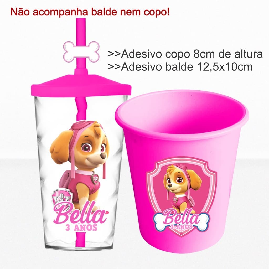 KIT ADESIVO EM VINIL PARA BALDE DE PIPOCA/PRAIA E COPO - FAZEMOS TODOS OS TEMAS-