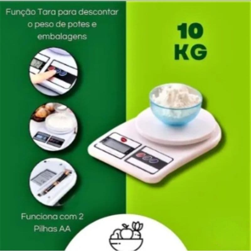 BALANÇA DE COZINHA DIGITAL ALTA PRECISÃO 10KG.