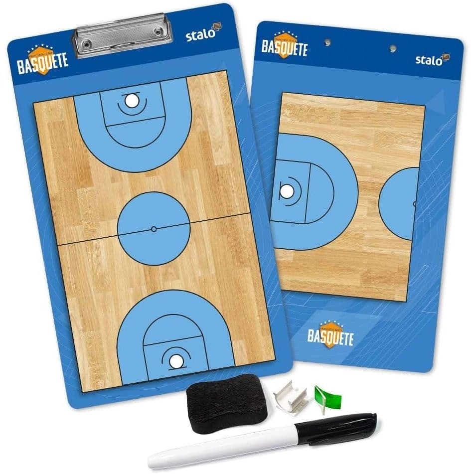 Prancheta De Basquete Treino Tática Em Quadra Duas Faces Kit 23X37,5cm