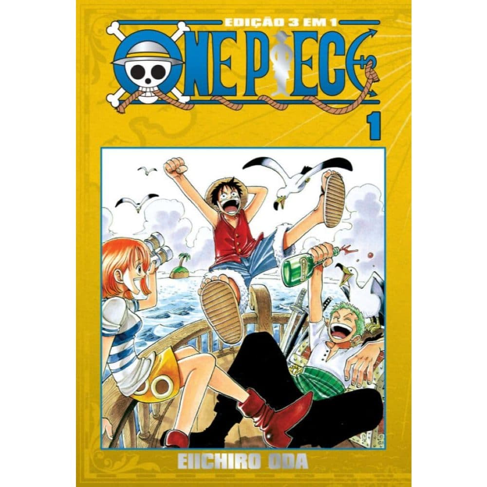 Livro Manga One Piece 3 em 1 Vol. 1 Eiichiro Oda