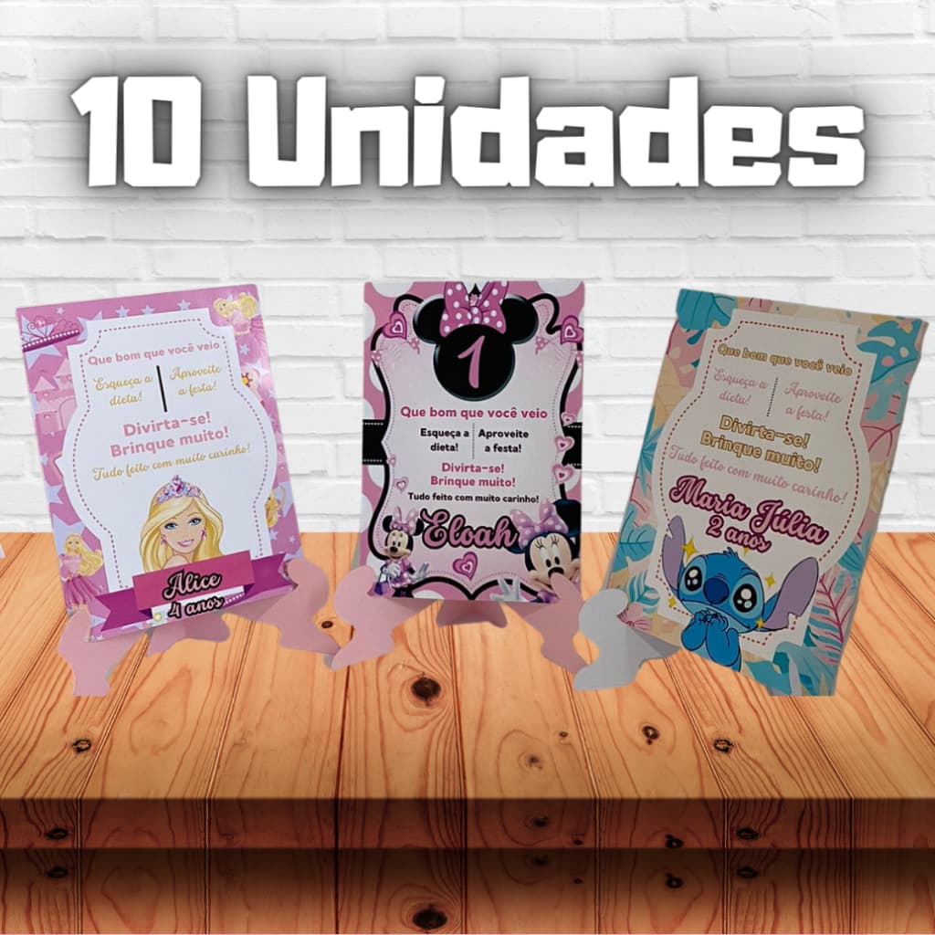 10 Unidades Agradecimento centro de mesa  TODOS OS TEMAS!