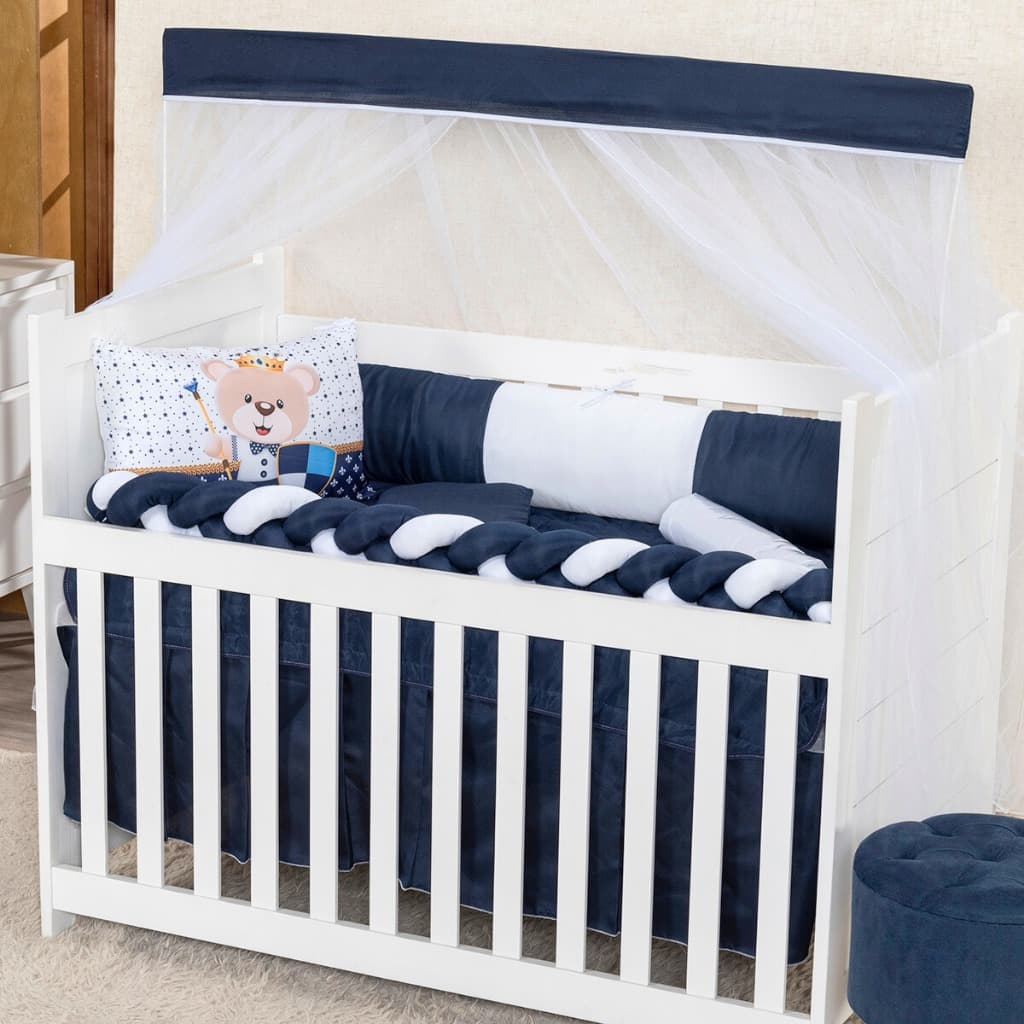 Kit Berço Protetor Trança Sublimado Menino Menina 6 Peças
