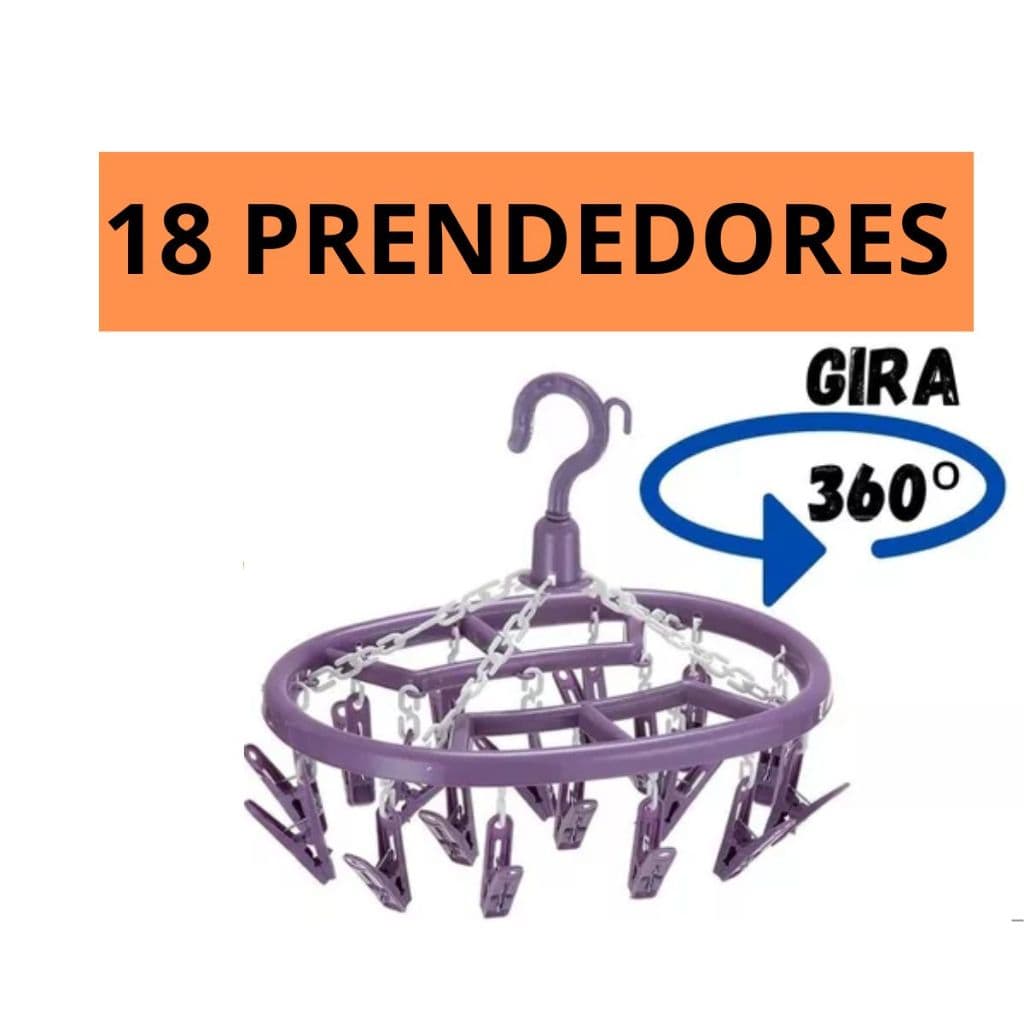 1 Varal De Calcinha Cueca Meia Com 18 Prendedores Lavanderia Secagem