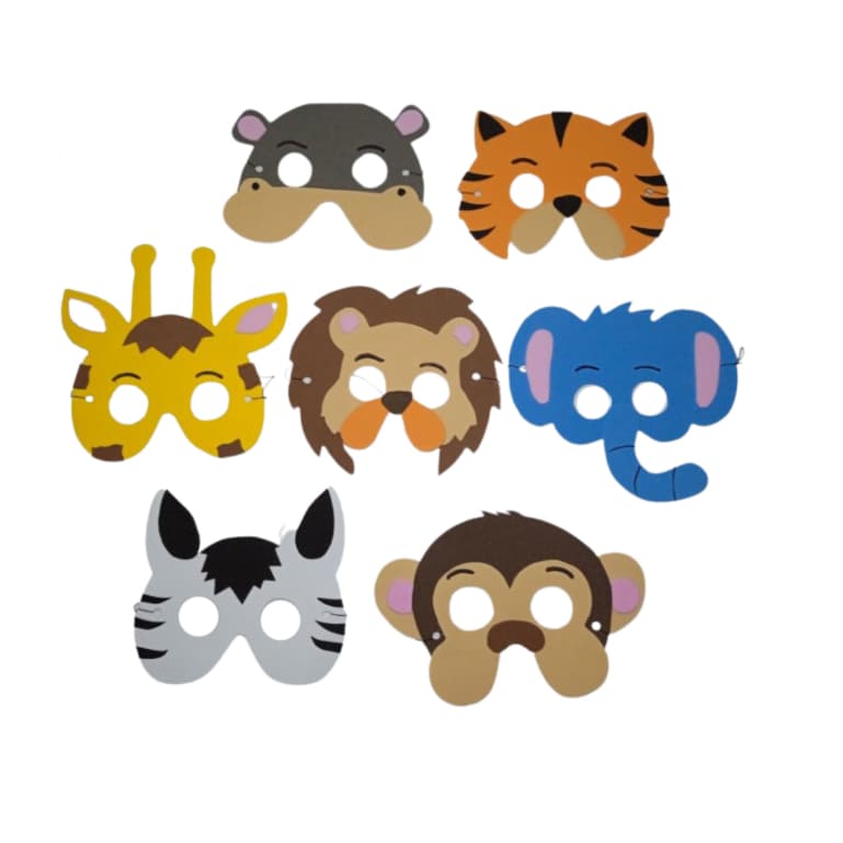Mascaras de E.V.A turma do  SAFARI - 10  peças