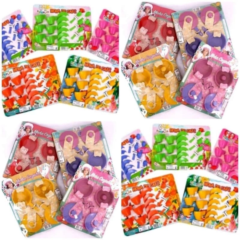 KIT 2 BRINQUEDOS SENDO 1 MINHA  COZINHA  6 PEÇAS+1 HORA DO CAFE 18 PEÇAS TOTAL 24 PEÇAS