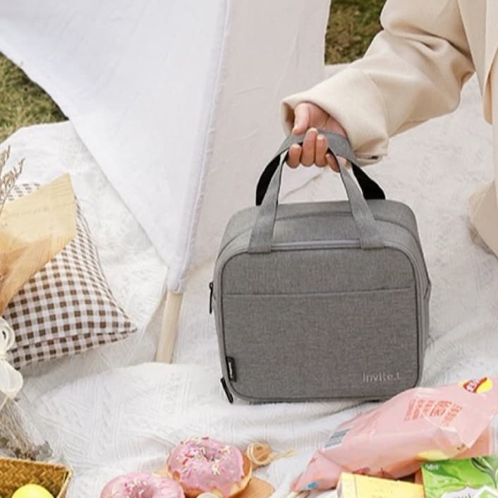 Bolsa Térmica De Mão Para Marmita Lancheira Para Trabalho Em Tecido Oxford Impermeavel