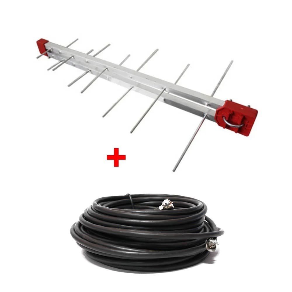 Antena Tv Digital log 16 elementos 4K Externa UHF Digital com Cabo 10 metros