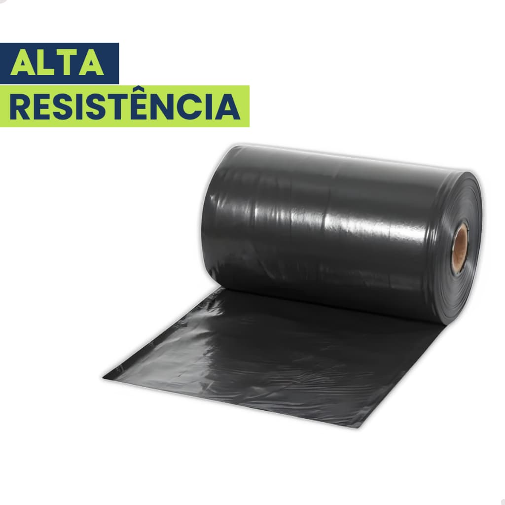 Lona Preta Plástica 6x15, 55kg 150 Micras Grossa Proteção
