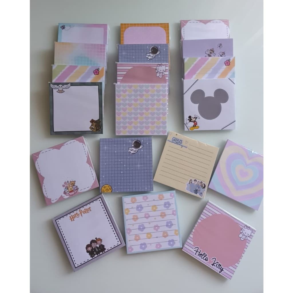 Bloco de Notas Anotações Personalizado Colorido 9,5x9,5 | Papelaria Fofa