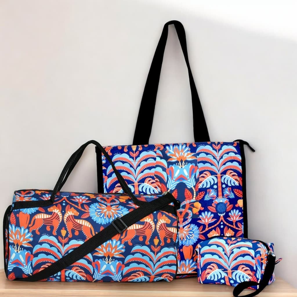 Kit Viagem Mala + Sacola Grande + Necessaire Verão Viagem praia piscina Férias Envio Imediato