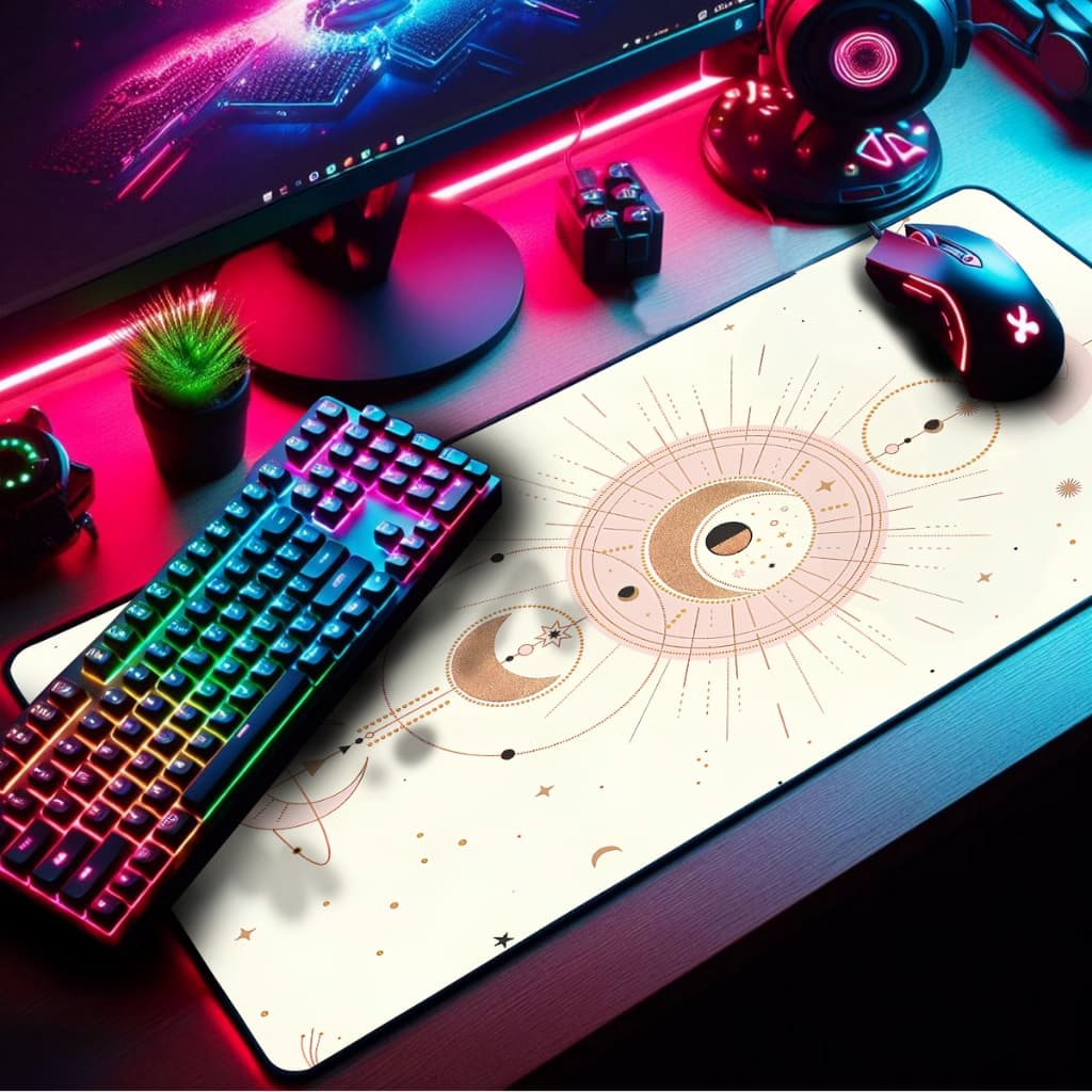 Mouse Pad Gamer Estampas  Horóscopos Premium Antiderrapante com Borda Costurada Diversos Tamanhos