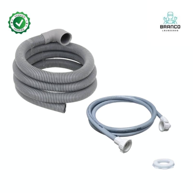 Mangueira de saída de 3 metros + Mangueira de entrada de 3 metros - para maquina de lavar roupa