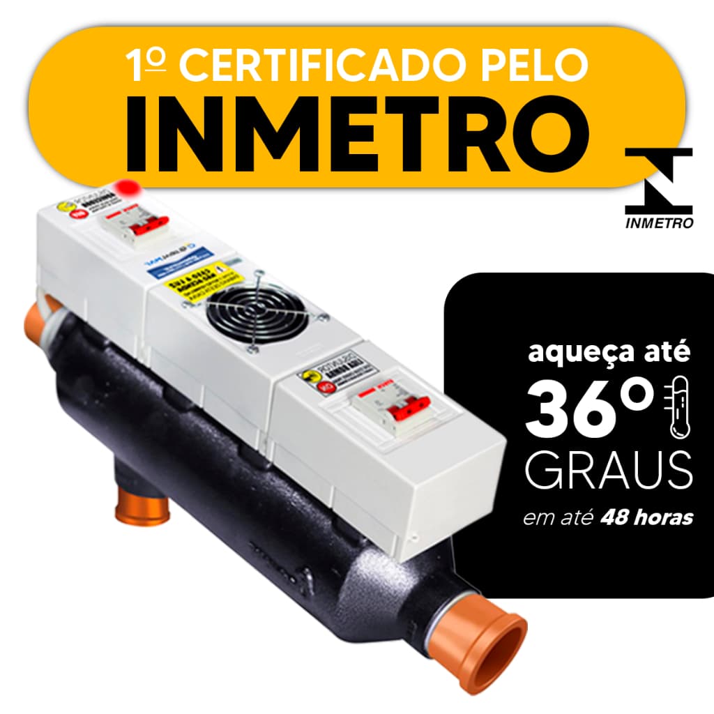 Aquecedor Piscina Elétrico Manual Para Até 60 Mil Litros