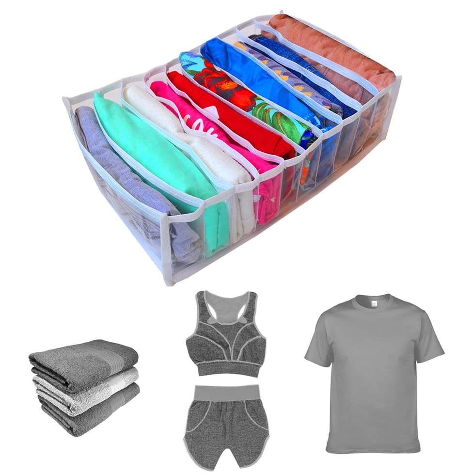 4 Colmeia organizadora de gavetas camisetas 10x25x35cm cada - Organizaplus