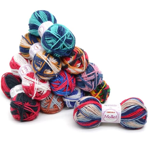 Lã Mollet 200m 100g Círculo - (Chochê / Tricô ) Multicolores