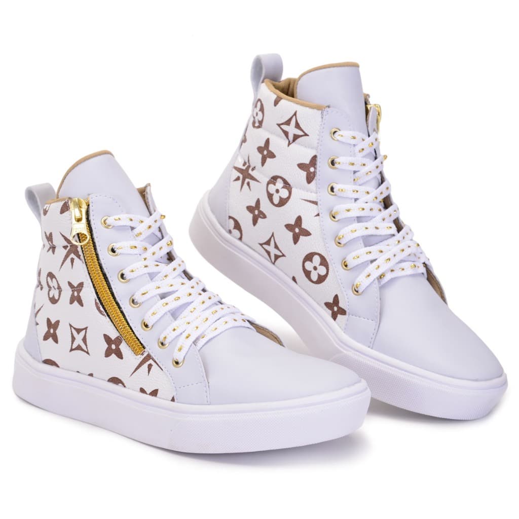 Botinha Feminina Bota Esportiva Treino Tênis Academia Fitness Cano Longo Com Zíper