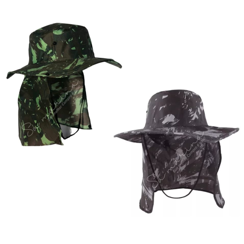 KIT 2 Chapéu Boné Pescador Australiano Camping com Proteção Varias Estampas