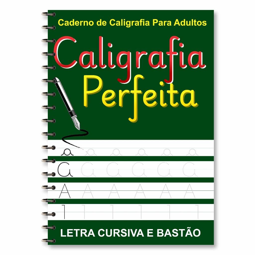 Caderno De Caligrafia para Adultos, Letra cursiva e bastão, várias atividades Para Praticar