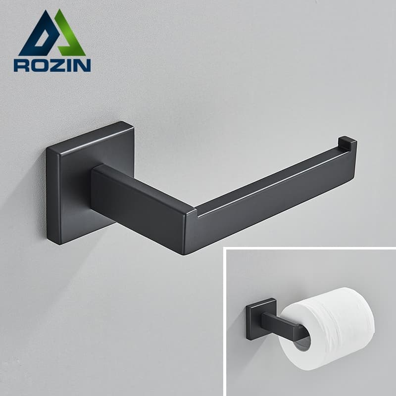 Suporte Porta Papel Higienico Com Prego Inox Acessórios Banheiro Preto/Cromo/Ouro