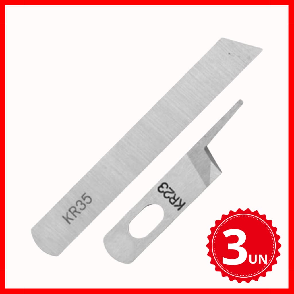 Par de facas / Lâminas para Máquina de costura Overloque Industrial