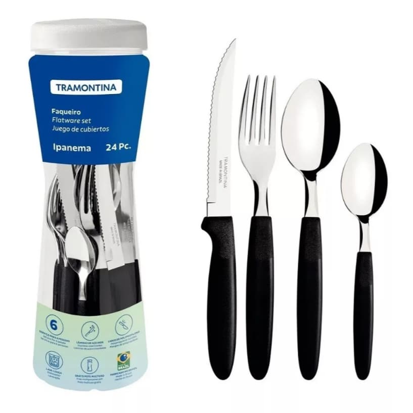 Faqueiro Inox 24 Peças Ipanema Tramontina em Aço Inox