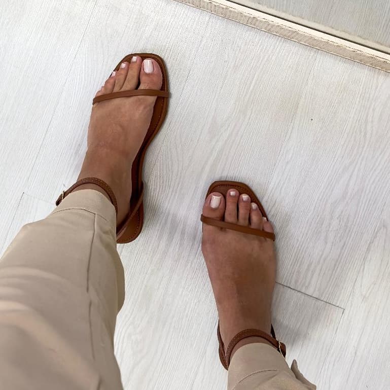 Sandália Feminina Básica Com Traseira Regulável 1044 Palmilha Confortável Promoção PREMIUM CASUAL