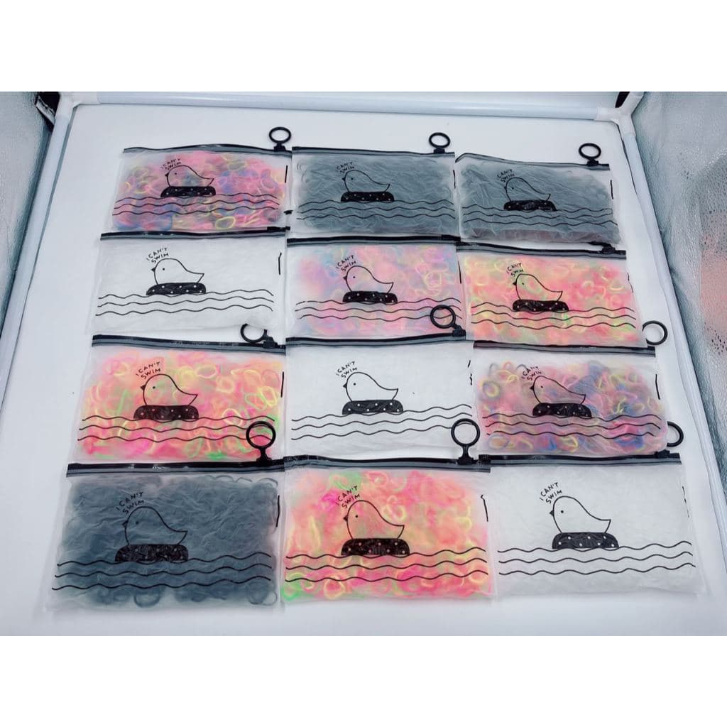 KIT 12 BOLSAS COM 6000pcs/bag Faixa De Borracha Descartável Pacote De Gravata Elástica Colorida Para Cabelos