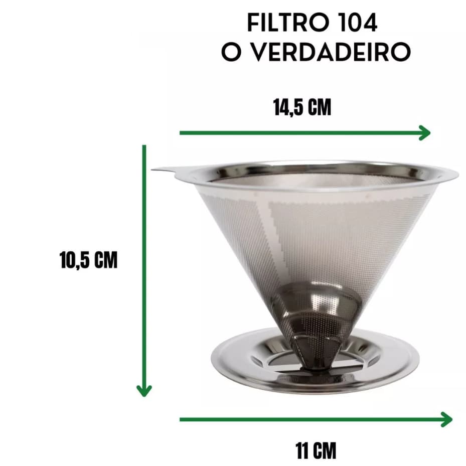 Filtro De Café Coador Inox 104 Extra Grande Reutilizável
