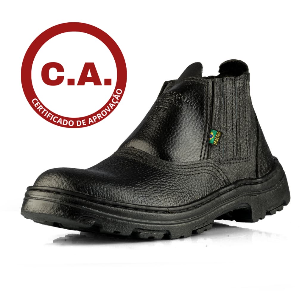 Botina sapatão Biqueira Composite bota de segurança, couro legítimo, com C.A. conforto ao caminhar