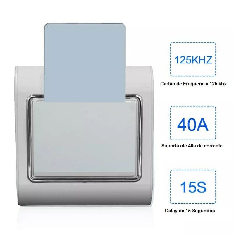 Interruptor Economizador De Energia Hotel (cartão - 125 Khz) - A cartão - 40a