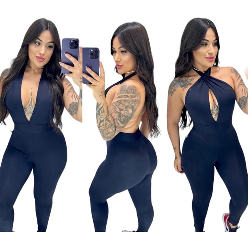 Macacão Duas Formas no Suplex Lançamento Moda Gringa Envio Rápido Atacado